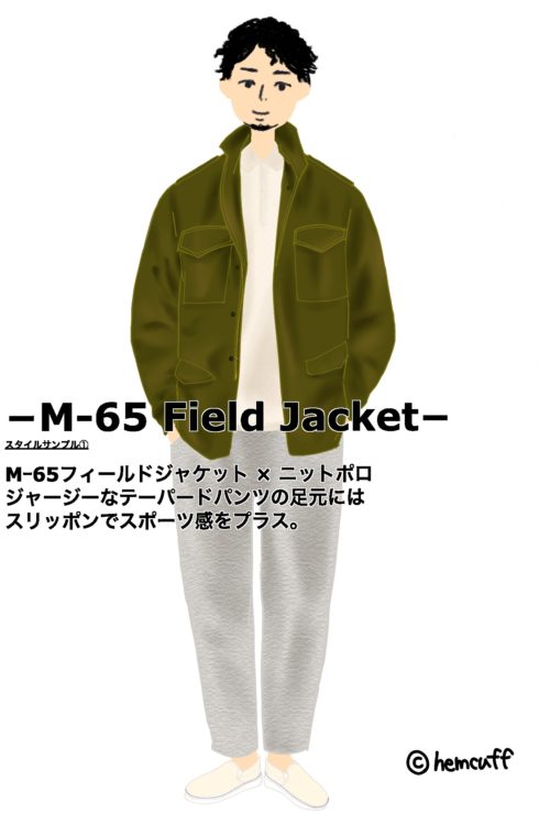 M-65コーディネート1-hemcuff-