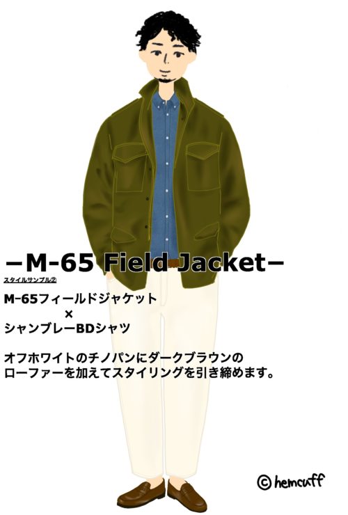 M-65コーディネート2-hemcuff-